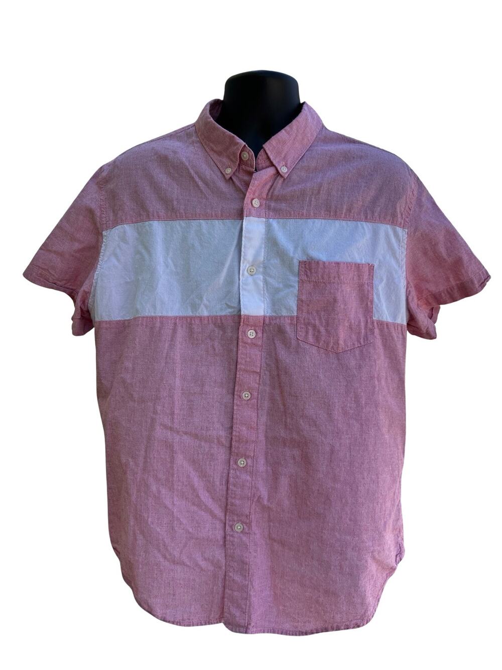 Arizona Jeans Company Pink and White 90s Shirt Large/XL